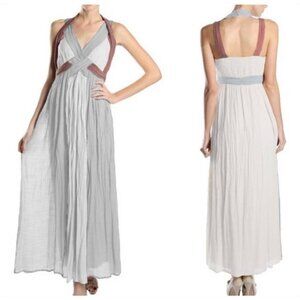 Ryu grecian goddess wrapped maxi dress handmade gray